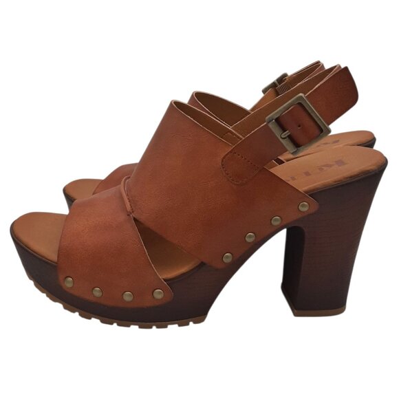Korks Kristian II Slingback Platform Faux Leather Stud Heeled Sandals NWT SZ 9 - Picture 6 of 16